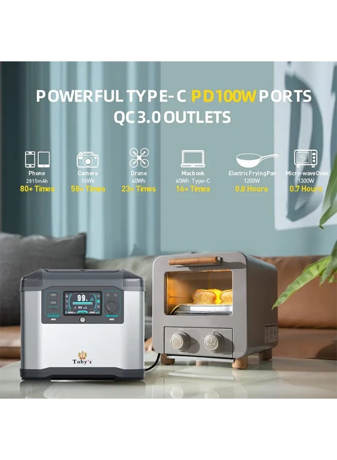 Toby's Toby’s TBS-273A Portable Power Station 1500W 1008Wh Fast Charging - Image 2